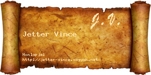 Jetter Vince névjegykártya